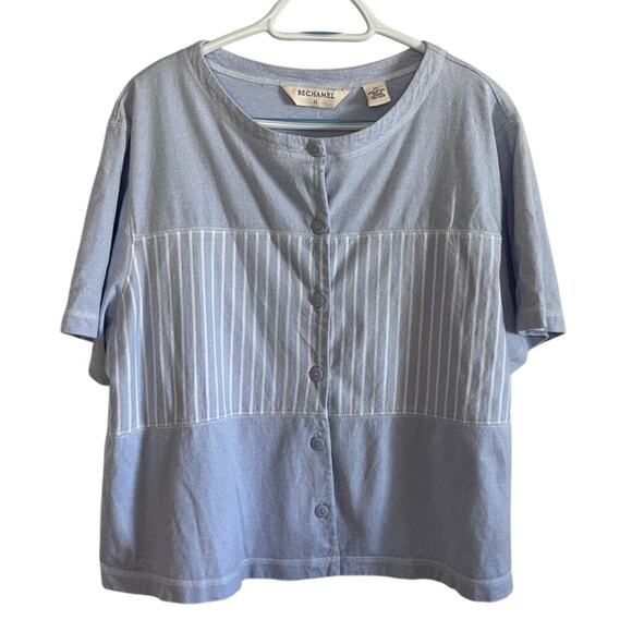 Béchamel II 100% Cotton Blue Dress & Button-Up Cover-Up Set Size 1X & 2X - Picture 3 of 14